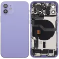 Back Housing W/ Charging Port Flex & Small Parts For iPhone 12 (US Version) (Used OEM Pull: Grade C) (Purple)