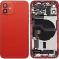 Back Housing W/ Charging Port Flex & Small Parts For iPhone 12 (US Version) (Used OEM Pull: Grade C) (Red)