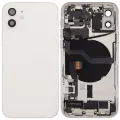 Back Housing W/ Charging Port Flex & Small Parts For iPhone 12 (US Version) (Used OEM Pull: Grade C) (White)