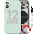 Back Housing W/ Charging Port Flex & Small Parts For iPhone 12 Mini (EU / Global Version) (Used OEM Pull: Grade A) (Green)