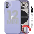 Back Housing W/ Charging Port Flex & Small Parts For iPhone 12 Mini (EU / Global Version) (Used OEM Pull: Grade A) (Purple)