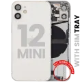 Back Housing W/ Charging Port Flex & Small Parts For iPhone 12 Mini (EU / Global Version) (Used OEM Pull: Grade A) (White)