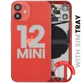 Back Housing W/ Charging Port Flex & Small Parts For iPhone 12 Mini (EU / Global Version) (Used OEM Pull: Grade B) (Red)