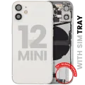 Back Housing W/ Charging Port Flex & Small Parts For iPhone 12 Mini (EU / Global Version) (Used OEM Pull: Grade B) (White)