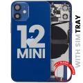 Back Housing W/ Charging Port Flex & Small Parts For iPhone 12 Mini (EU / Global Version) (Used OEM Pull: Grade C) (Blue)