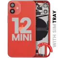 Back Housing W/ Charging Port Flex & Small Parts For iPhone 12 Mini (EU / Global Version) (Used OEM Pull: Grade C) (Red)