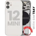 Back Housing W/ Charging Port Flex & Small Parts For iPhone 12 Mini (EU / Global Version) (Used OEM Pull: Grade C) (White)