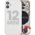 Back Housing W/ Charging Port Flex & Small Parts For iPhone 12 Mini (US Version) (Used OEM Pull: Grade A) (White)
