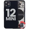 Back Housing W/ Charging Port Flex & Small Parts For iPhone 12 Mini (US Version) (Used OEM Pull: Grade B) (Black)