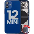 Back Housing W/ Charging Port Flex & Small Parts For iPhone 12 Mini (US Version) (Used OEM Pull: Grade B) (Blue)