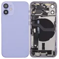 Back Housing W/ Charging Port Flex & Small Parts For iPhone 12 Mini (US Version) (Used OEM Pull: Grade B) (Purple)
