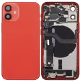 Back Housing W/ Charging Port Flex & Small Parts For iPhone 12 Mini (US Version) (Used OEM Pull: Grade B) (Red)