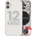 Back Housing W/ Charging Port Flex & Small Parts For iPhone 12 Mini (US Version) (Used OEM Pull: Grade B) (White)