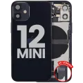Back Housing W/ Charging Port Flex & Small Parts For iPhone 12 Mini (US Version) (Used OEM Pull: Grade C) (Black)
