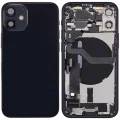Back Housing W/ Charging Port Flex & Small Parts For iPhone 12 Mini (US Version) (Used OEM Pull: Grade C) (Black)