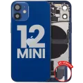 Back Housing W/ Charging Port Flex & Small Parts For iPhone 12 Mini (US Version) (Used OEM Pull: Grade C) (Blue)
