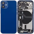 Back Housing W/ Charging Port Flex & Small Parts For iPhone 12 Mini (US Version) (Used OEM Pull: Grade C) (Blue)
