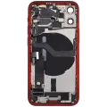 Back Housing W/ Charging Port Flex & Small Parts For iPhone 12 Mini (US Version) (Used OEM Pull: Grade C) (Red)