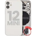 Back Housing W/ Charging Port Flex & Small Parts For iPhone 12 Mini (US Version) (Used OEM Pull: Grade C) (White)