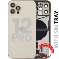 Back Housing W/ Charging Port Flex & Small Parts For iPhone 12 Pro (EU / Global Version) (Used OEM Pull: Grade A) (Gold)
