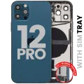 Back Housing W/ Charging Port Flex & Small Parts For iPhone 12 Pro (EU / Global Version) (Used OEM Pull: Grade A) (Pacific Blue)