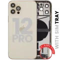 Back Housing W/ Charging Port Flex & Small Parts For iPhone 12 Pro (EU / Global Version) (Used OEM Pull: Grade B) (Gold)