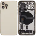 Back Housing W/ Charging Port Flex & Small Parts For iPhone 12 Pro (EU / Global Version) (Used OEM Pull: Grade B) (Gold)