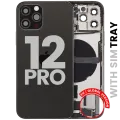 Back Housing W/ Charging Port Flex & Small Parts For iPhone 12 Pro (EU / Global Version) (Used OEM Pull: Grade B) (Graphite)