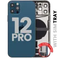 Back Housing W/ Charging Port Flex & Small Parts For iPhone 12 Pro (EU / Global Version) (Used OEM Pull: Grade B) (Pacific Blue)
