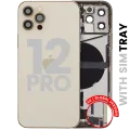 Back Housing W/ Charging Port Flex & Small Parts For iPhone 12 Pro (EU / Global Version) (Used OEM Pull: Grade C) (Gold)