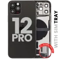 Back Housing W/ Charging Port Flex & Small Parts For iPhone 12 Pro (EU / Global Version) (Used OEM Pull: Grade C) (Graphite)