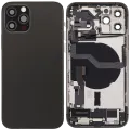 Back Housing W/ Charging Port Flex & Small Parts For iPhone 12 Pro (EU / Global Version) (Used OEM Pull: Grade C) (Graphite)