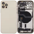 Back Housing W/ Charging Port Flex & Small Parts For iPhone 12 Pro (US Version) (Used OEM Pull: Grade A) (Gold)