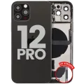 Back Housing W/ Charging Port Flex & Small Parts For iPhone 12 Pro (US Version) (Used OEM Pull: Grade B) (Graphite)