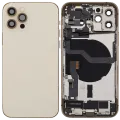 Back Housing W/ Charging Port Flex & Small Parts For iPhone 12 Pro (US Version) (Used OEM Pull: Grade C) (Gold)