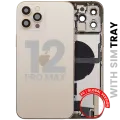 Back Housing W/ Charging Port Flex & Small Parts For iPhone 12 Pro Max (EU / Global Version) (Used OEM Pull: Grade A) (Gold)