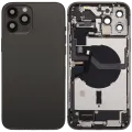 Back Housing W/ Charging Port Flex & Small Parts For iPhone 12 Pro Max (EU / Global Version) (Used OEM Pull: Grade A) (Graphite)