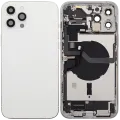Back Housing W/ Charging Port Flex & Small Parts For iPhone 12 Pro Max (EU / Global Version) (Used OEM Pull: Grade A) (Silver)