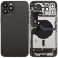 Back Housing W/ Charging Port Flex & Small Parts For iPhone 12 Pro Max (EU / Global Version) (Used OEM Pull: Grade B) (Graphite)