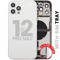 Back Housing W/ Charging Port Flex & Small Parts For iPhone 12 Pro Max (EU / Global Version) (Used OEM Pull: Grade B) (Silver)