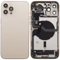 Back Housing W/ Charging Port Flex & Small Parts For iPhone 12 Pro Max (EU / Global Version) (Used OEM Pull: Grade C) (Gold)