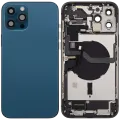 Back Housing W/ Charging Port Flex & Small Parts For iPhone 12 Pro Max (EU / Global Version) (Used OEM Pull: Grade C) (Pacific Blue)