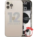 Back Housing W/ Charging Port Flex & Small Parts For iPhone 12 Pro Max (US Version) (Used OEM Pull: Grade A) (Gold)