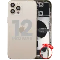 Back Housing W/ Charging Port Flex & Small Parts For iPhone 12 Pro Max (US Version) (Used OEM Pull: Grade B) (Gold)