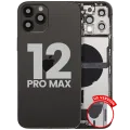 Back Housing W/ Charging Port Flex & Small Parts For iPhone 12 Pro Max (US Version) (Used OEM Pull: Grade B) (Graphite)