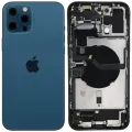 Back Housing W/ Charging Port Flex & Small Parts For iPhone 12 Pro Max (US Version) (Used OEM Pull: Grade B) (Pacific Blue)