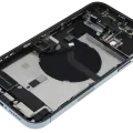 Back Housing W/ Charging Port Flex & Small Parts For iPhone 12 Pro Max (US Version) (Used OEM Pull: Grade B) (Pacific Blue)