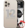 Back Housing W/ Charging Port Flex & Small Parts For iPhone 12 Pro Max (US Version) (Used OEM Pull: Grade C) (Gold)