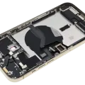 Back Housing W/ Charging Port Flex & Small Parts For iPhone 12 Pro Max (US Version) (Used OEM Pull: Grade C) (Gold)