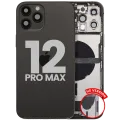Back Housing W/ Charging Port Flex & Small Parts For iPhone 12 Pro Max (US Version) (Used OEM Pull: Grade C) (Graphite)